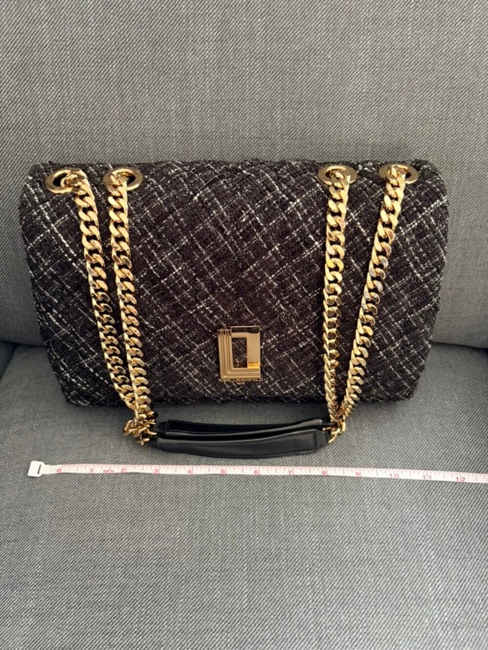 Karl Lagerfeld Paris Tweed Shoulder Bag